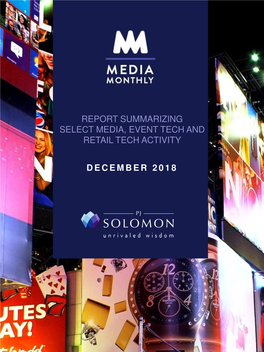 Report Summarizing Select Media, Event Tech and Retail Tech Activity