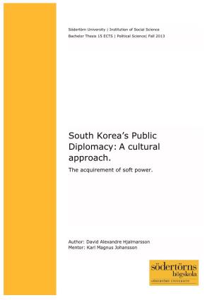 South Korea's Public Diplomacy: a Cultural Approach