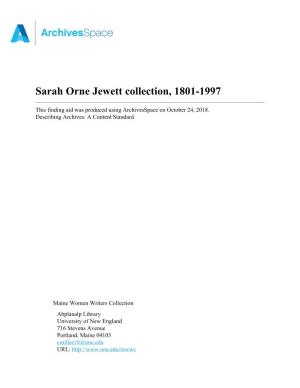Sarah Orne Jewett Collection, 1801-1997