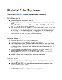 Kinderball Rules Supplement