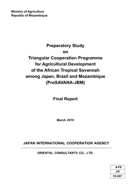 Preparatory Study on Triangular Cooperation Programme For
