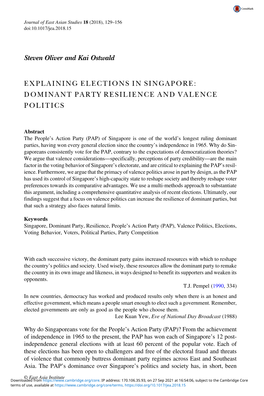 Dominant Party Resilience and Valence Politics