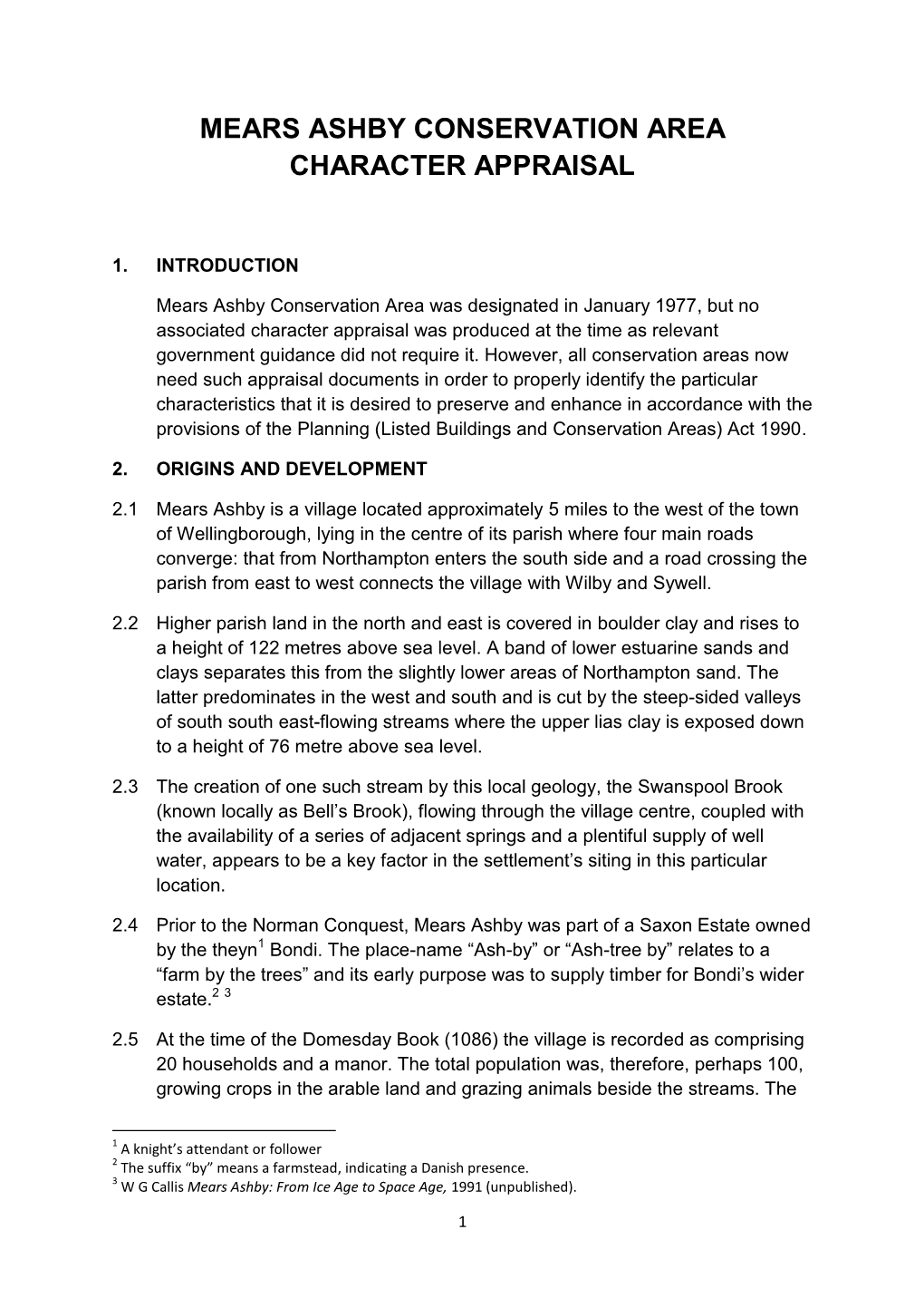 Mears Ashby Conservation Area Character Appraisal