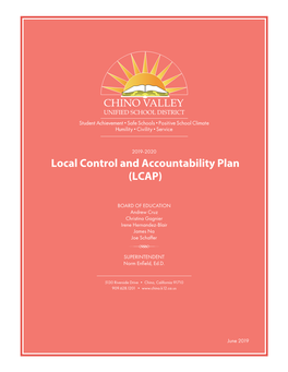LCAP Draft Cover 2019-2020 June 2019