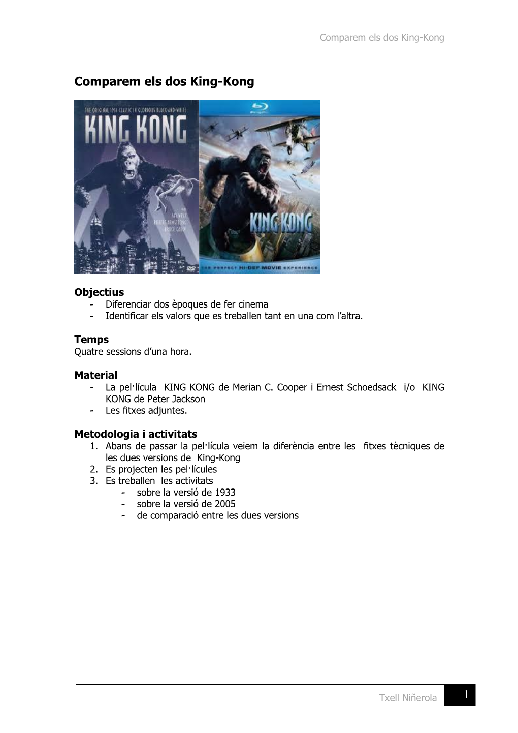 Comparem Els Dos King Kongs CINEFORUM