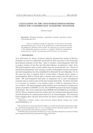 Calculation of the Gravitoelectromagnetism Force for Cylindrically Symmetric Spacetime