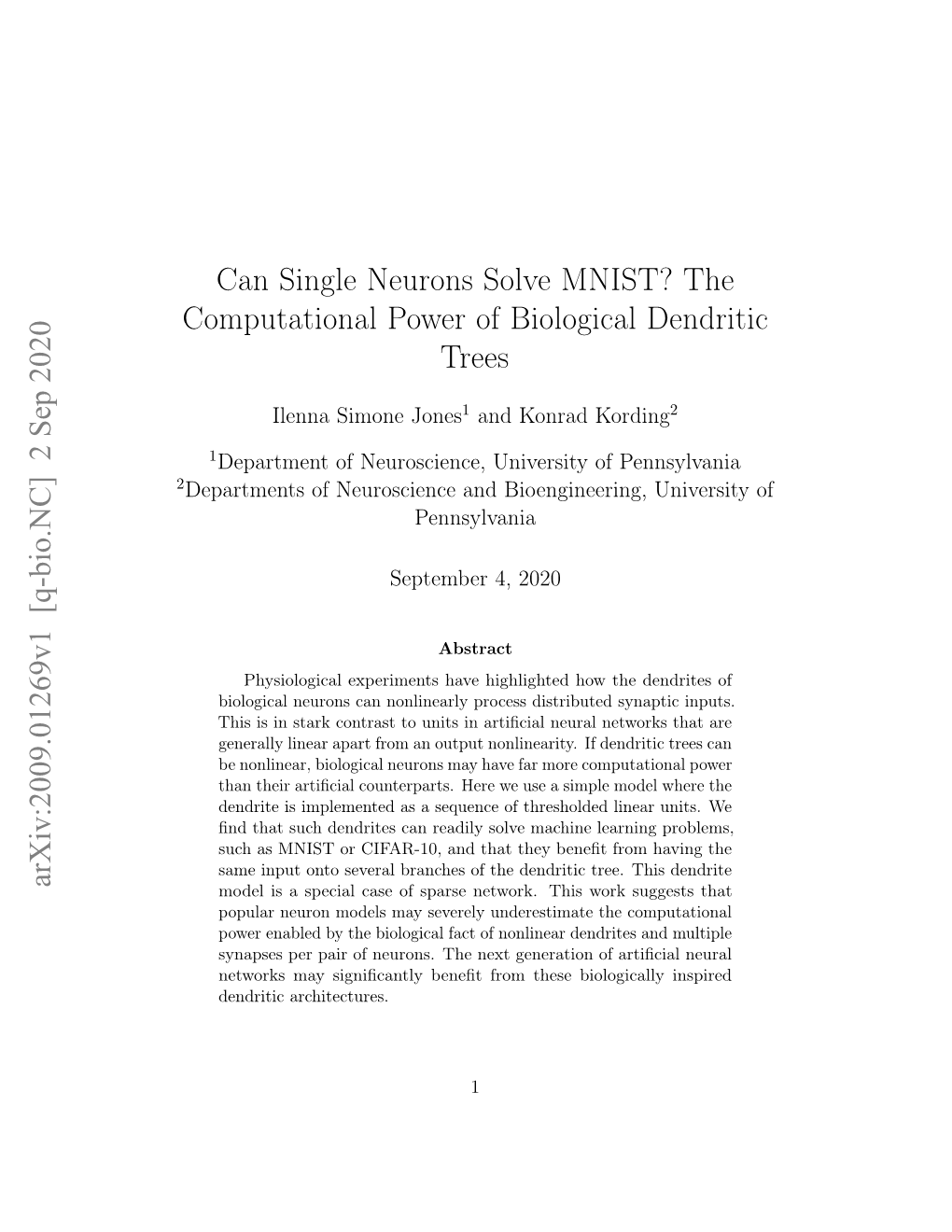 Can Single Neurons Solve MNIST? the Computational Power of Biological Dendritic Trees