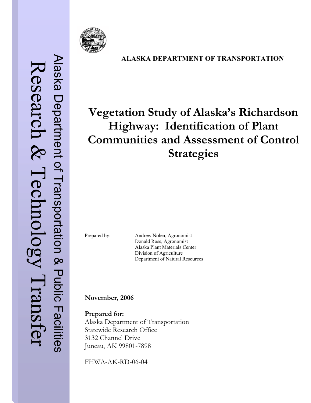 Vegetation Study of Alaska's Richardson Highway: Identification