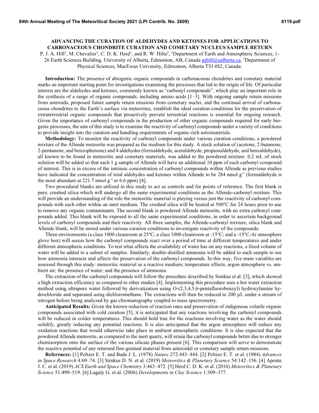 Advancing the Curation of Aldehydes and Ketones for Applications to Carbonaceous Chondrite Curation and Cometary Nucleus Sample Return P