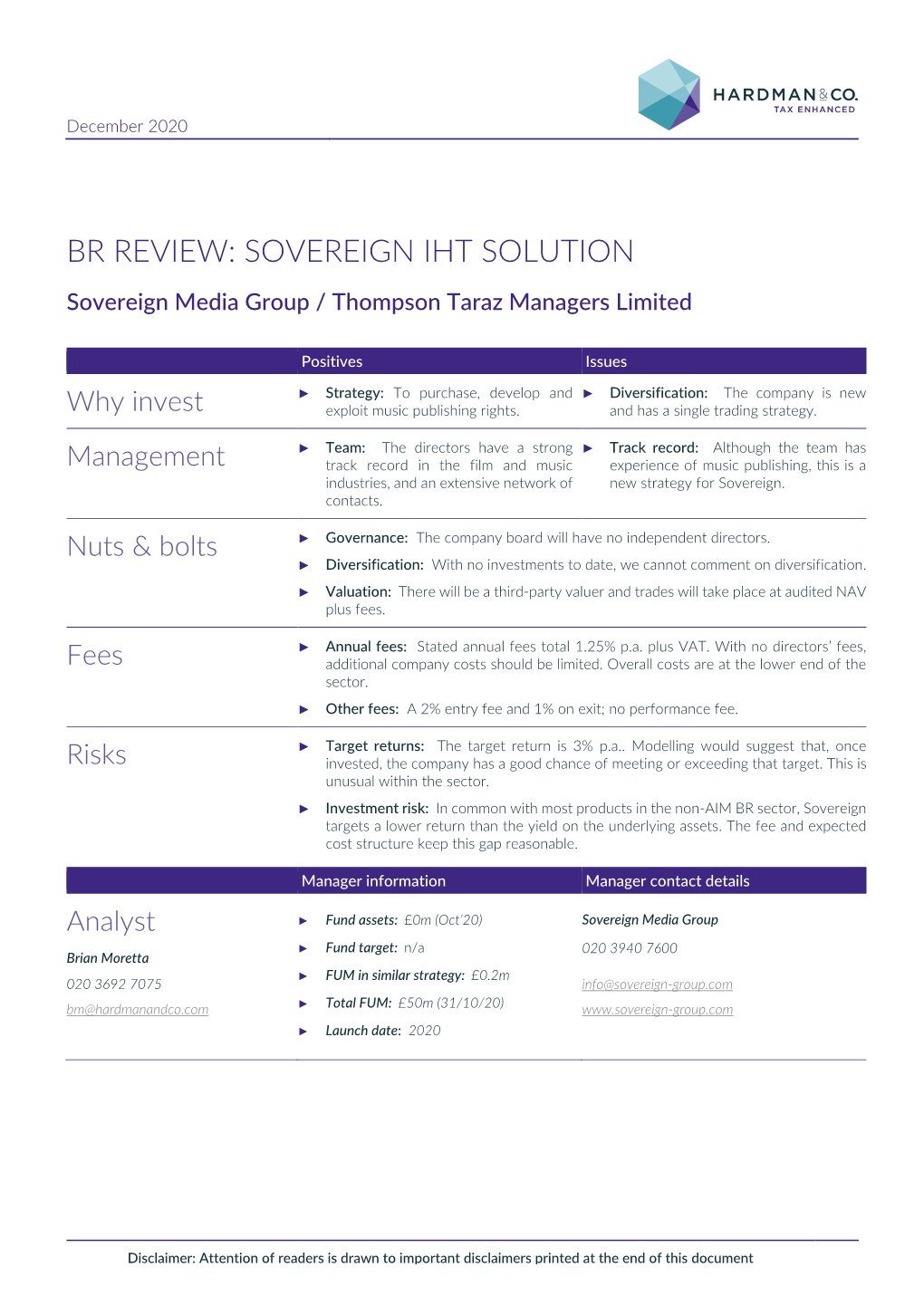Br Review: Sovereign Iht Solution