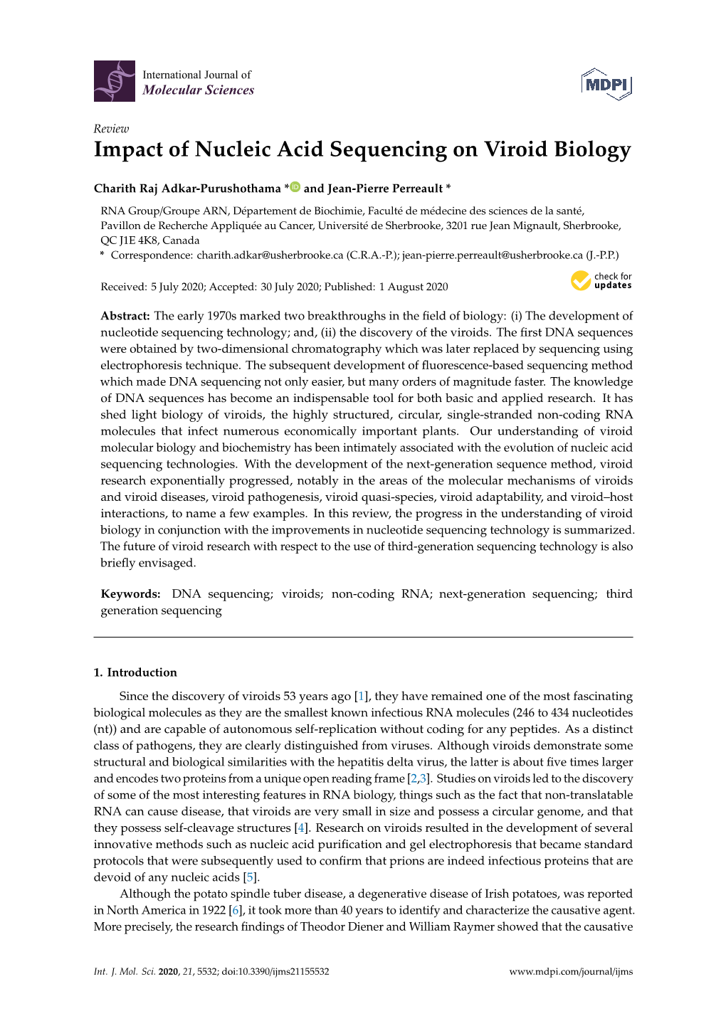 Impact of Nucleic Acid Sequencing on Viroid Biology