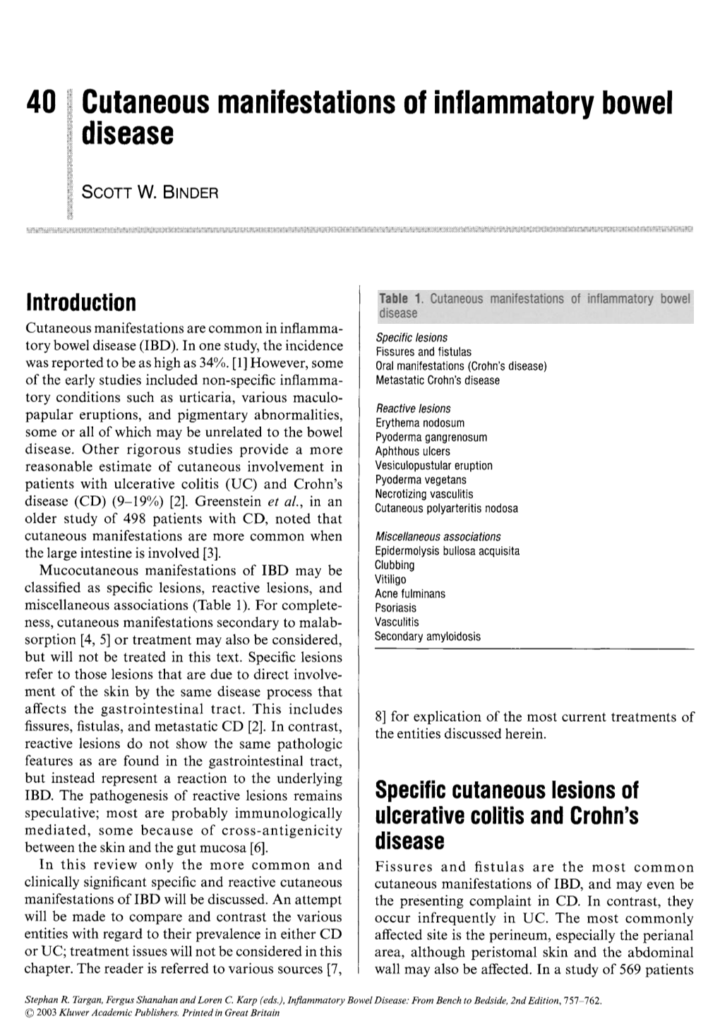 40 Cutaneous Manifestations of Inflammatory Bowel Disease