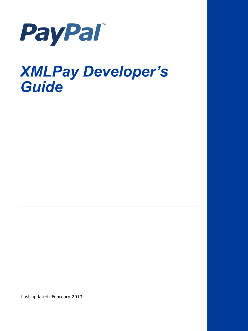 Xmlpay Developer's Guide
