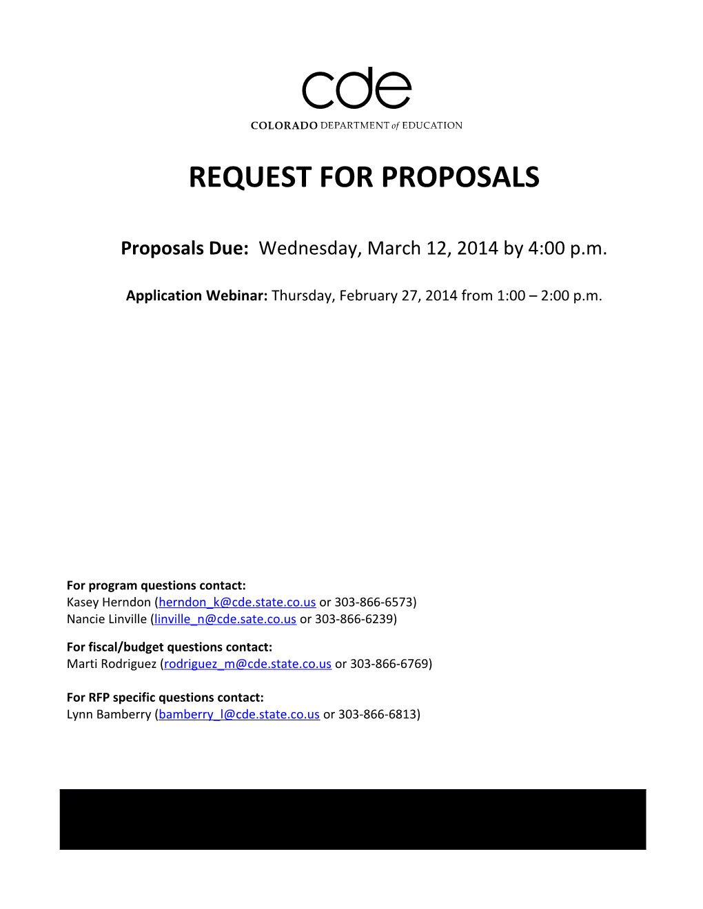 Request for Proposals s8