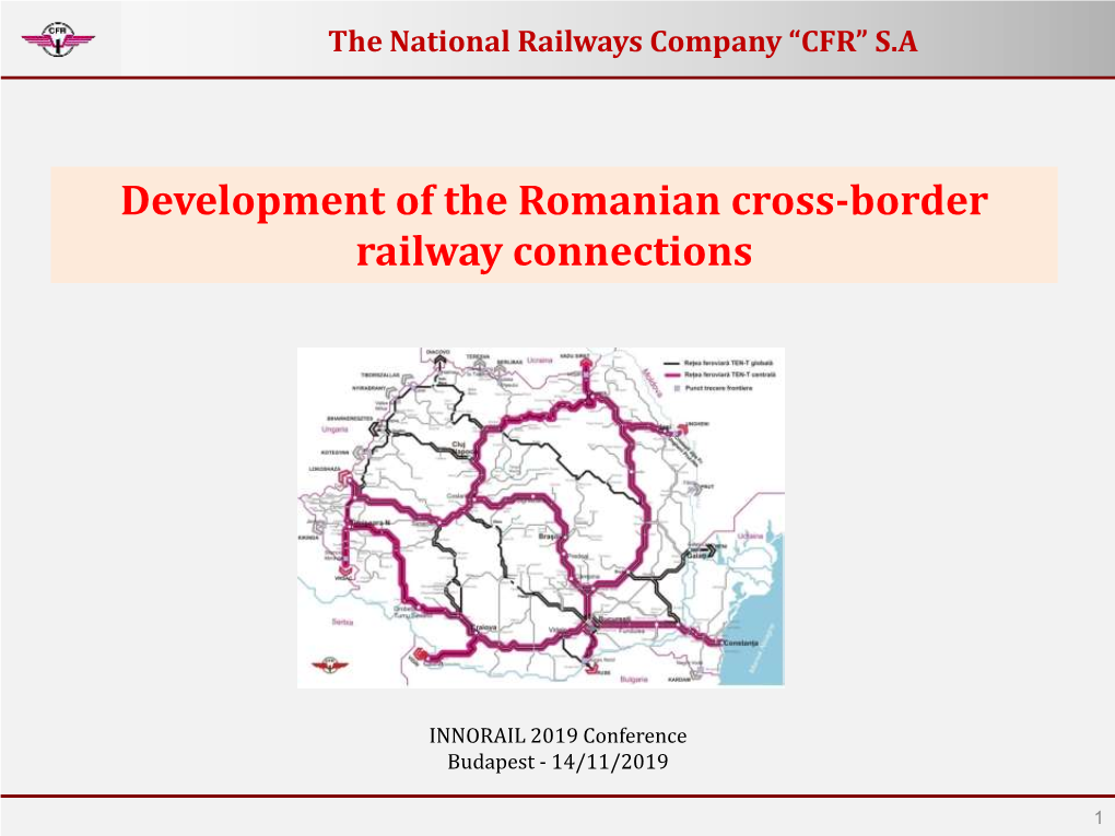 Development of the Romanian Cross-Border Railway Connections