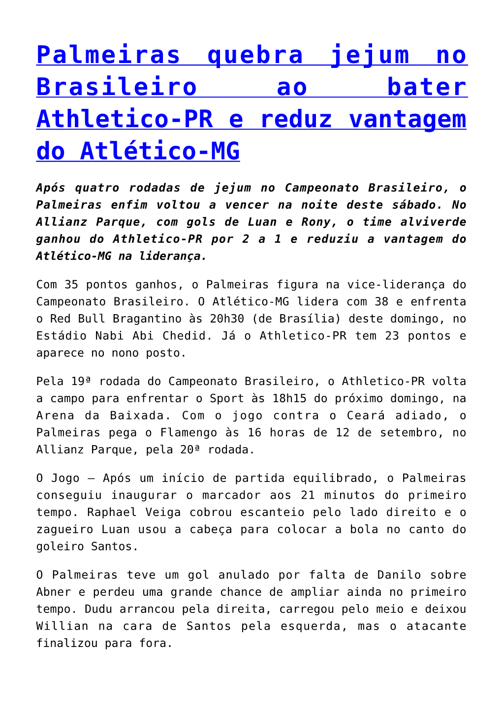 Athletico-PR Vence América-MG De Lisca Em Estreia No Campeonato Brasileiro