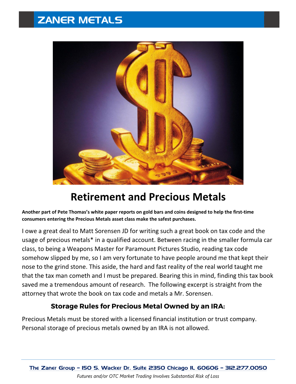 Retirement and Precious Metals