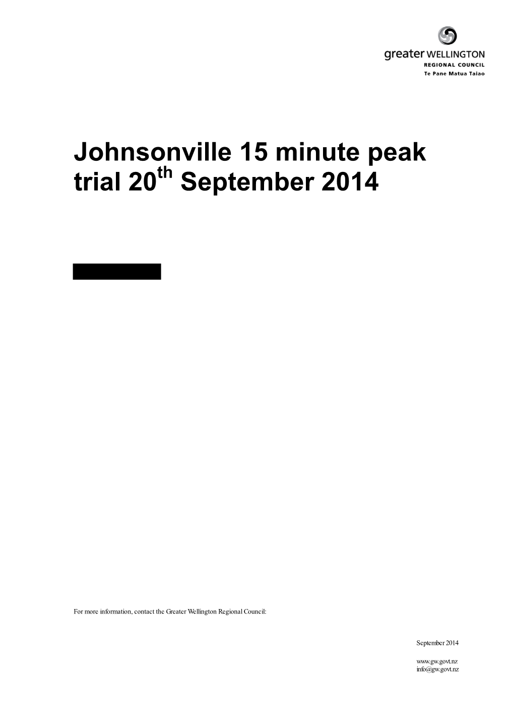 Johnsonville 15 Minute Peak Trial 20 September 2014