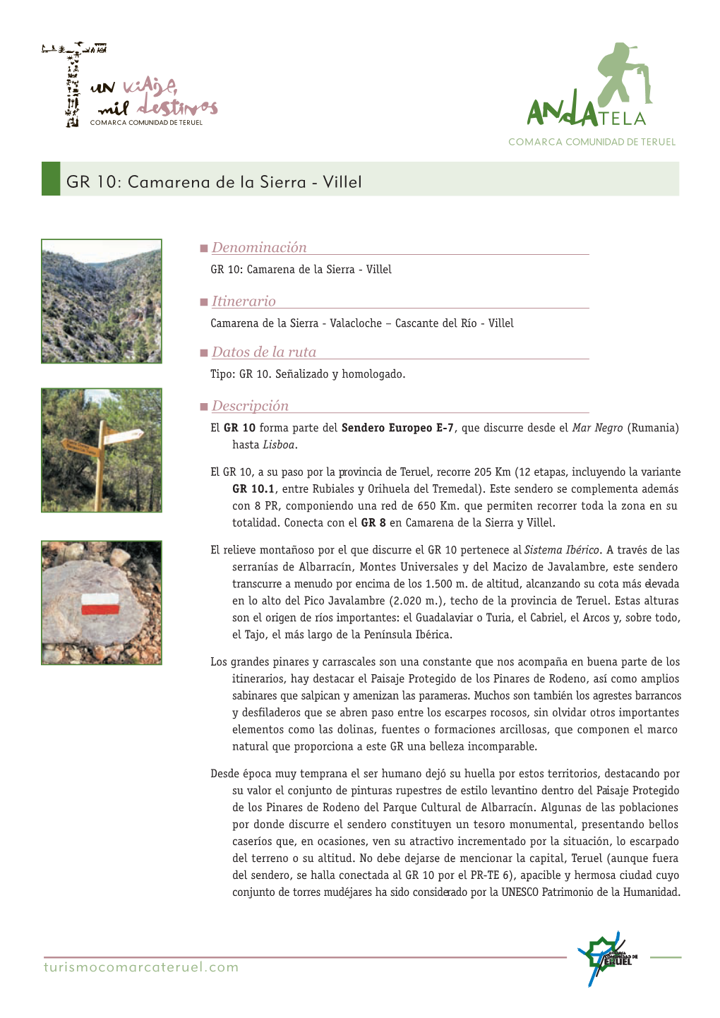 GR 10: Camarena De La Sierra - Villel