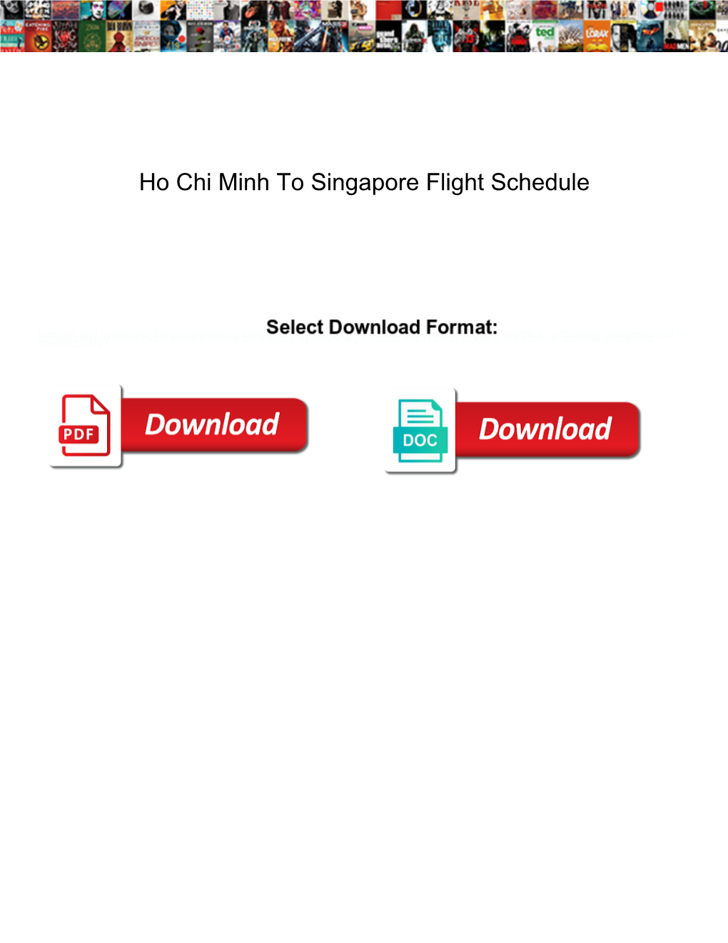 Ho Chi Minh to Singapore Flight Schedule