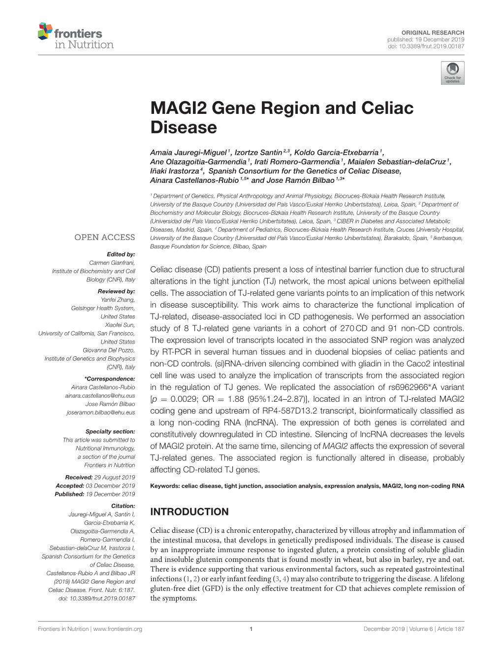 MAGI2 Gene Region and Celiac Disease