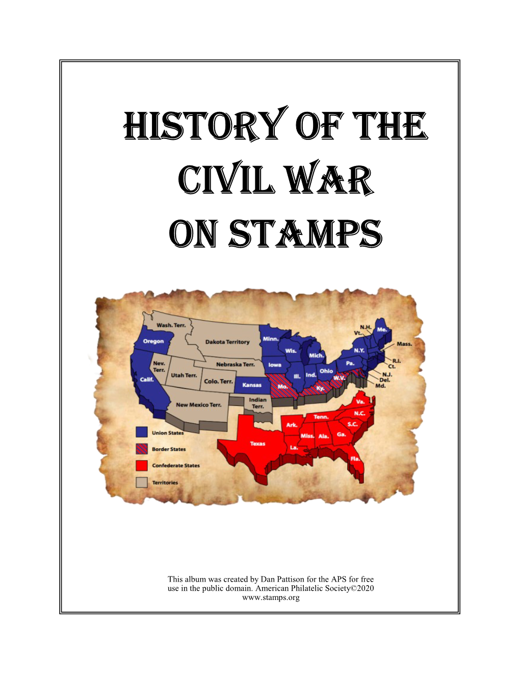 History of the Civil War on Stamps