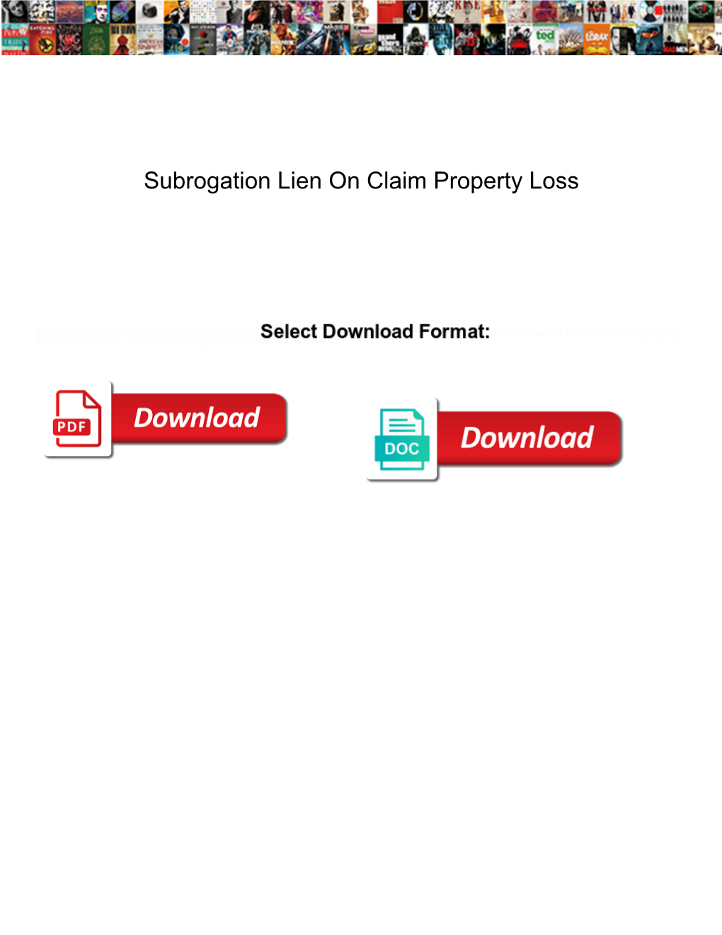 Subrogation Lien on Claim Property Loss