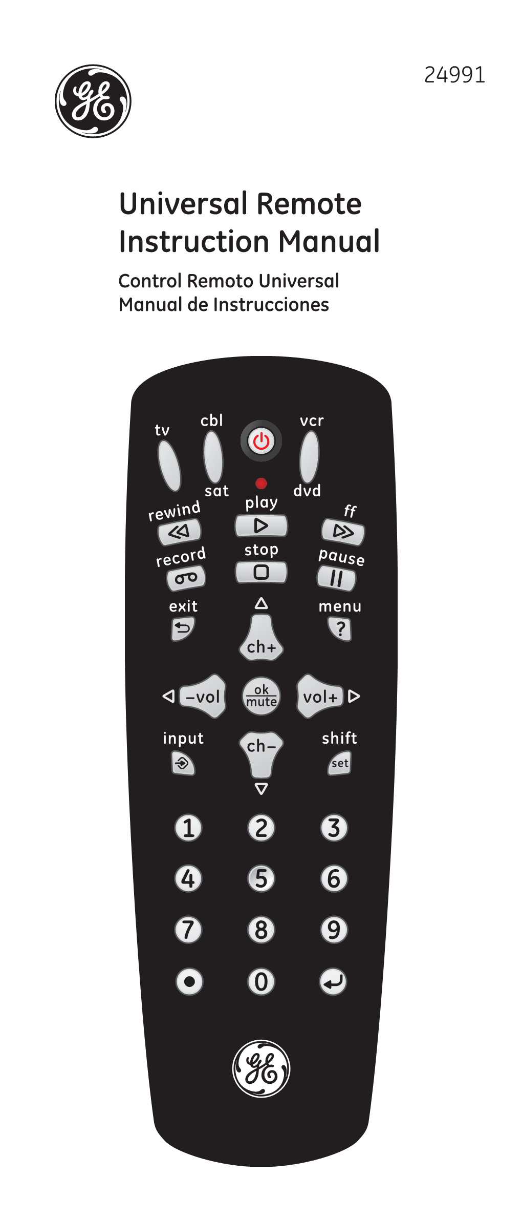 Universal Remote Instruction Manual Control Remoto Universal Manual De Instrucciones Table of Contents