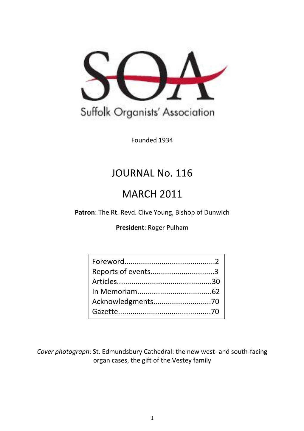 JOURNAL No. 116 MARCH 2011