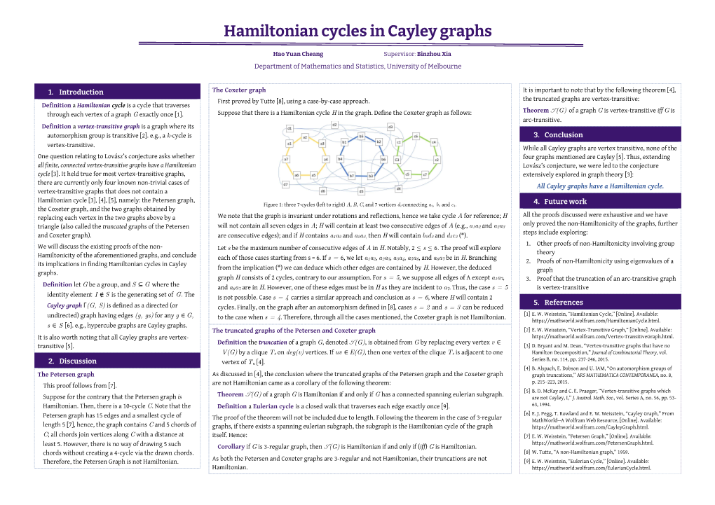 Hamiltonian Cycles in Cayley Graphs