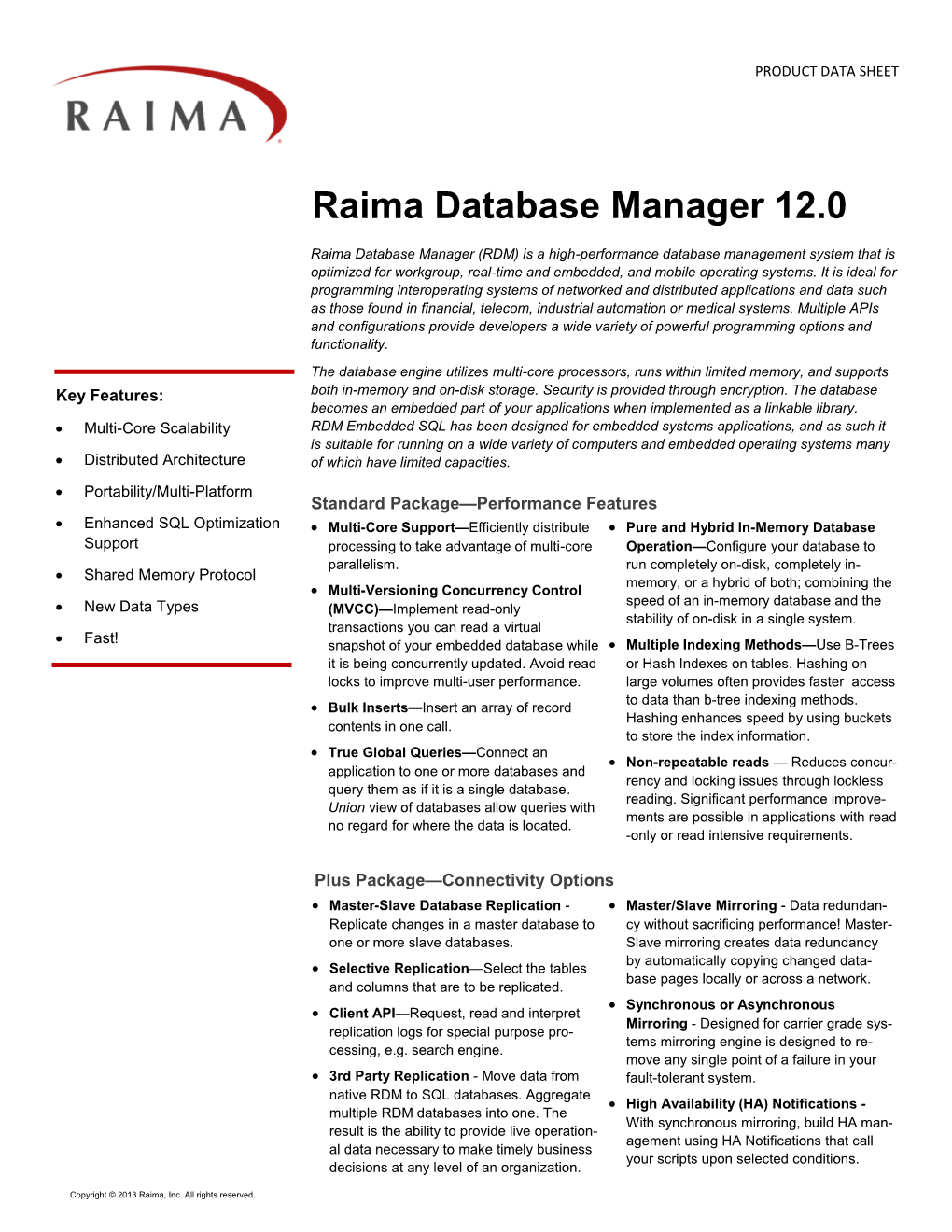 Raima Database Manager 12.0