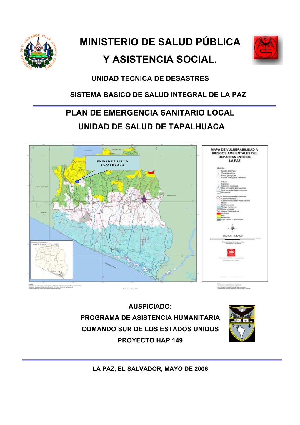 Plan De Emergencia Sanitario Local Unidad De Salud De Tapalhuaca