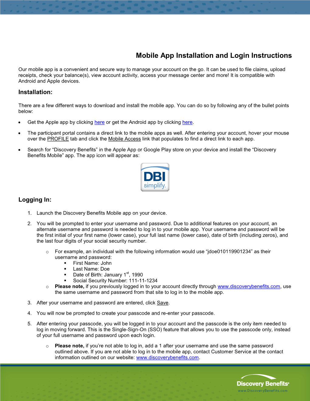 Mobile App Installation and Login Instructions