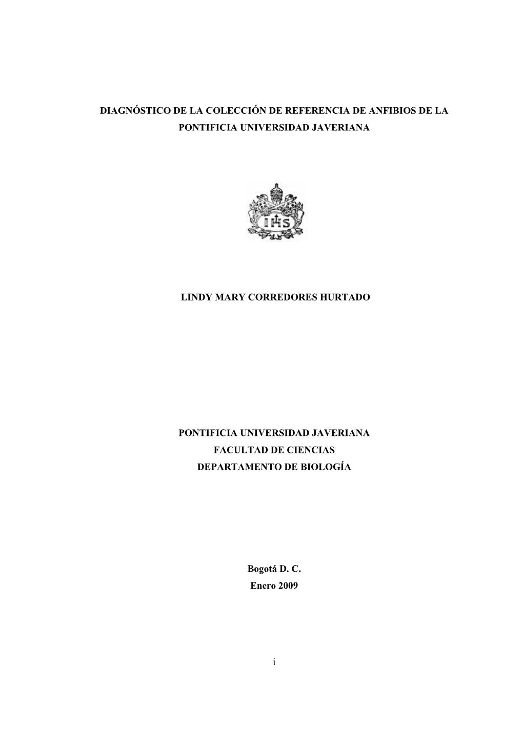 Diagnóstico De La Colección De Referencia De Anfibios De La Pontificia Universidad Javeriana