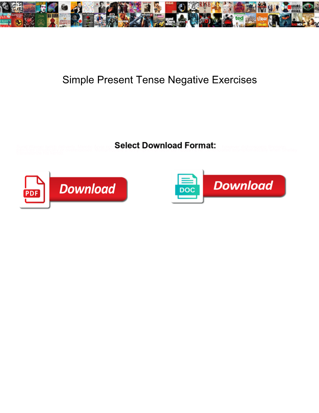 Simple Present Tense Negative Exercises