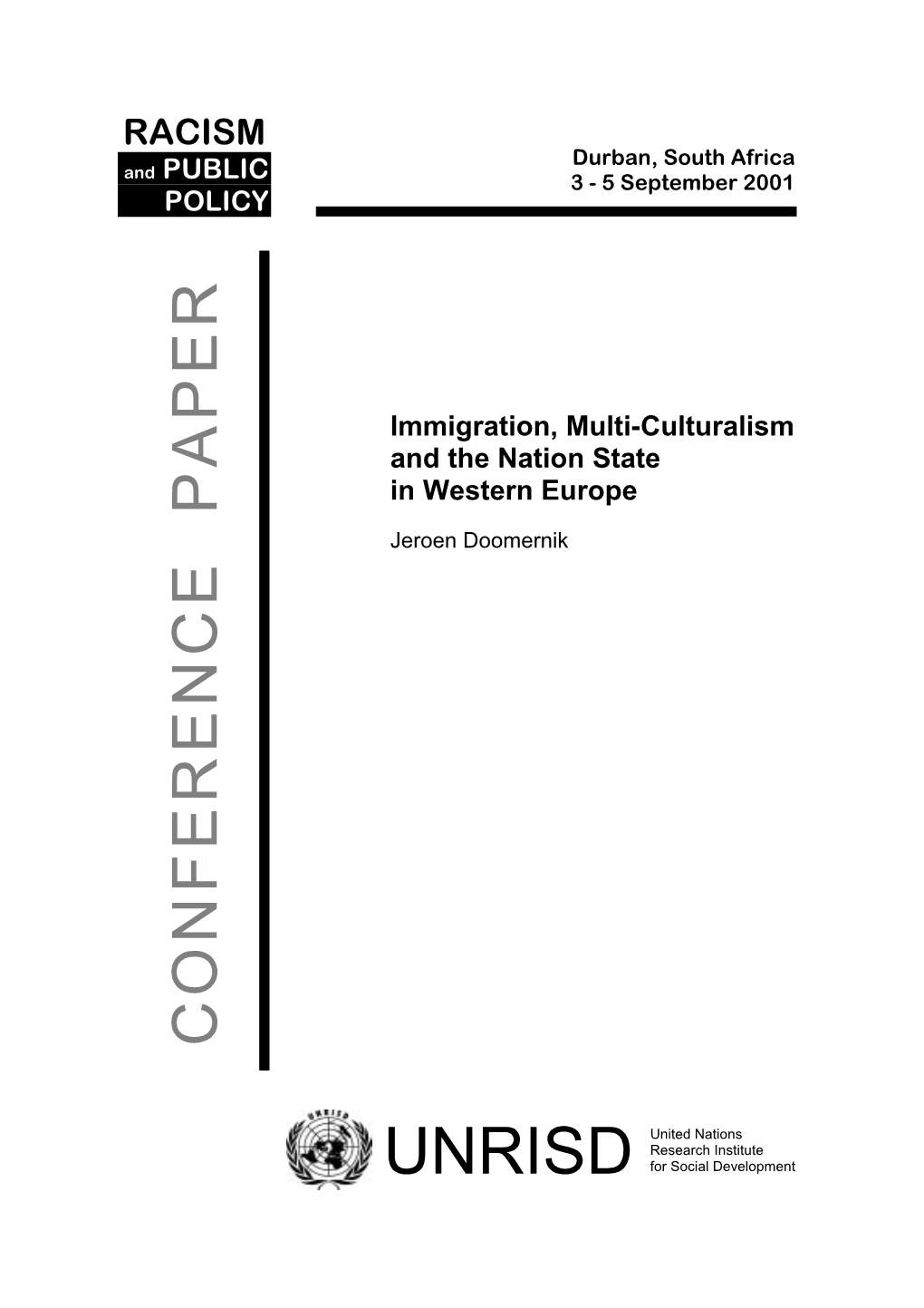 Immigration, Multi-Culturalism and the Nation State in Western Europe