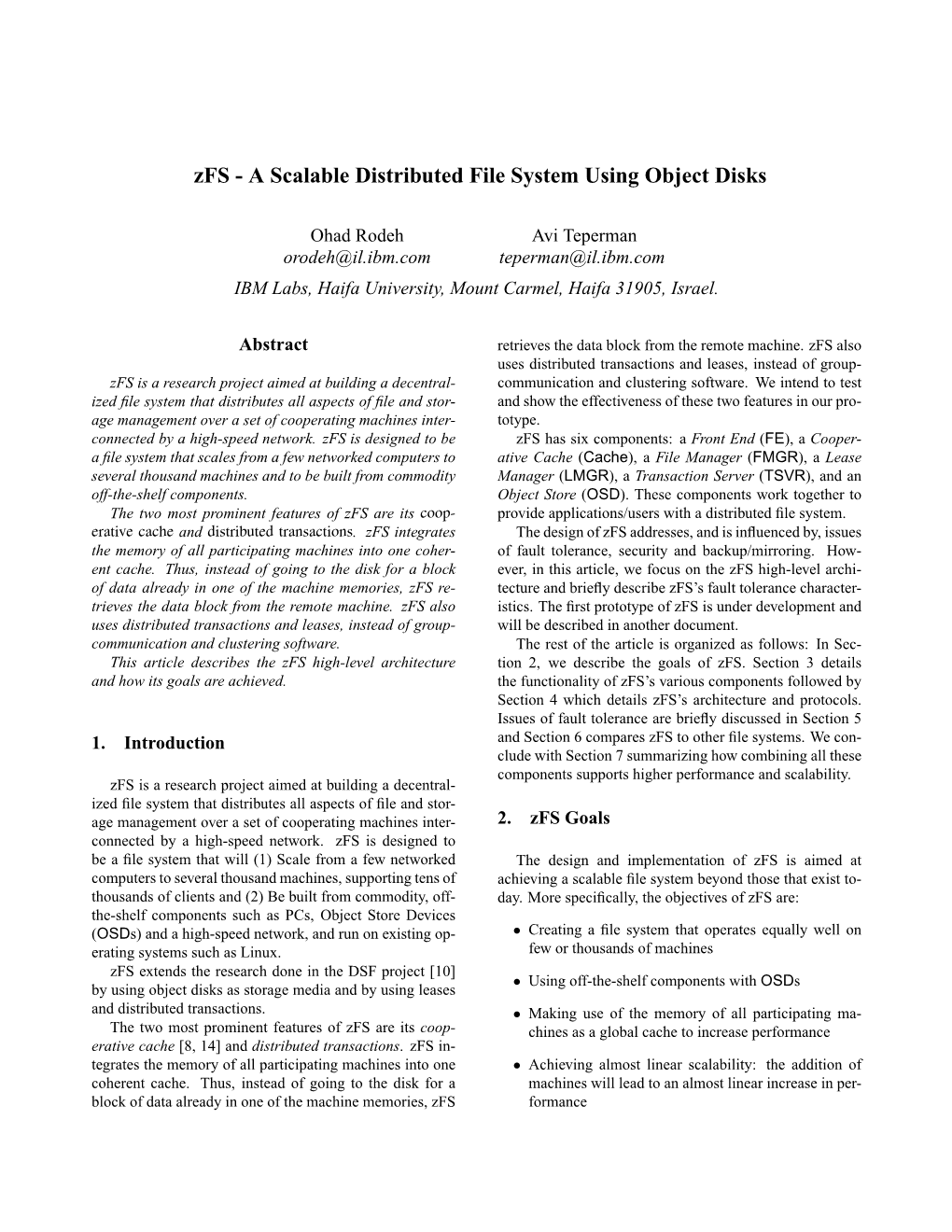 Zfs-Ascalabledistributedfilesystemusingobjectdisks