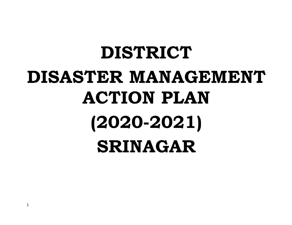 District Disaster Management Action Plan (2020-2021) Srinagar