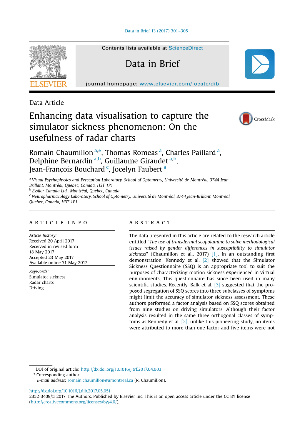 Enhancing Data Visualisation to Capture the Simulator Sickness Phenomenon on the Usefulness of Radar Charts