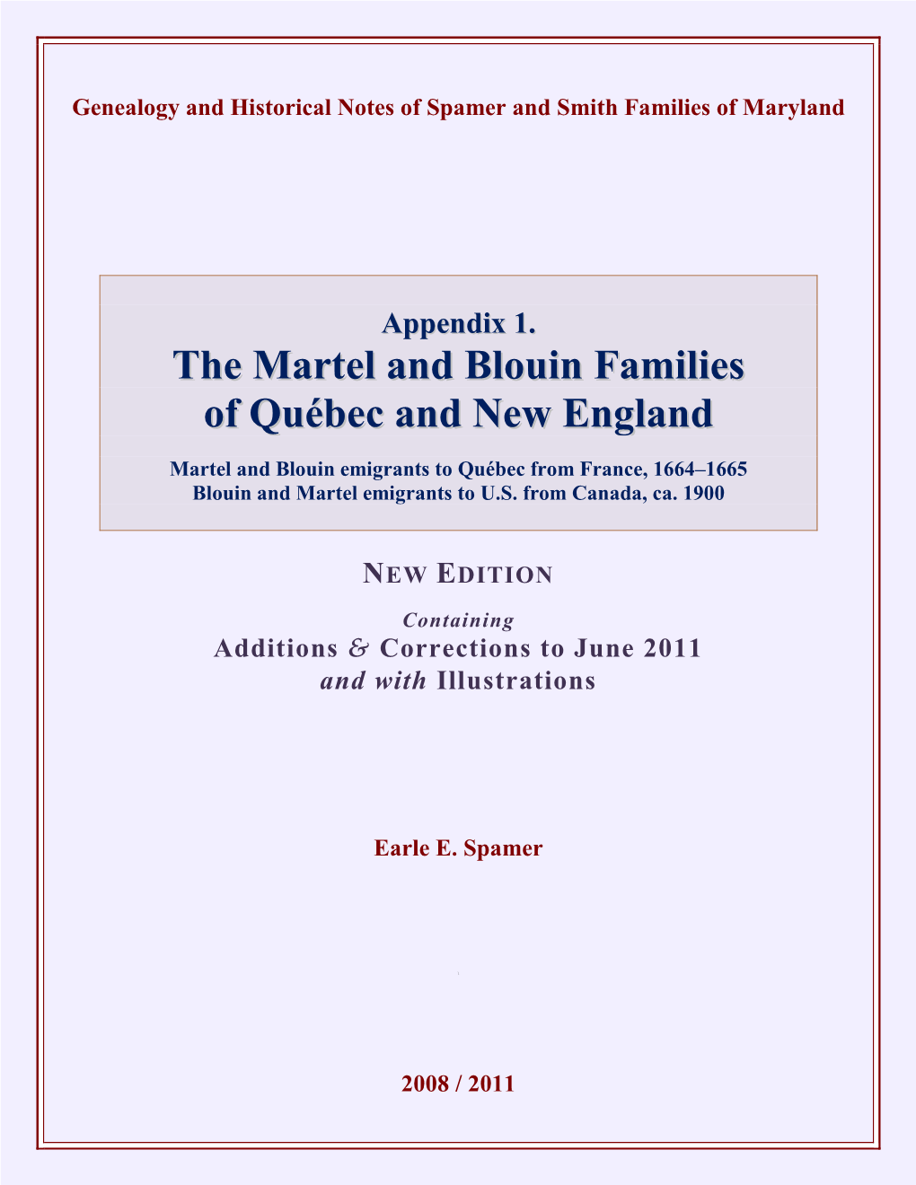 Download APPENDIX 1: Martel and Blouin Genealogy (PDF, 132 Pages