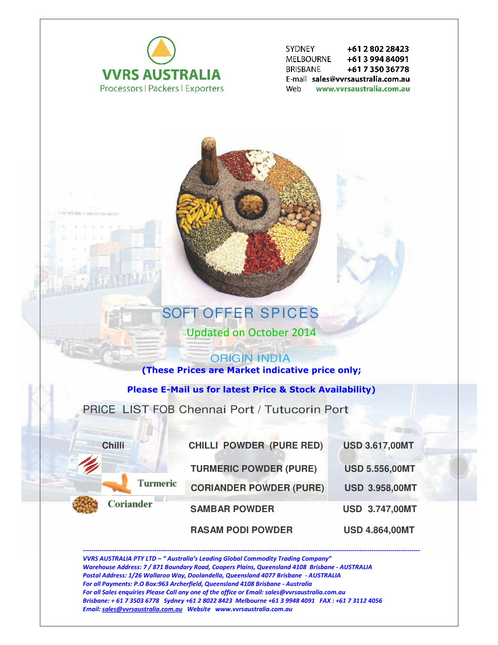 Download Price List Spices October 2014