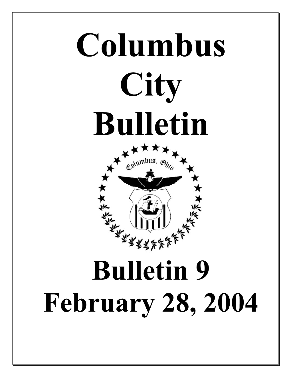 Columbus City Bulletin 2/28/04 (Pdf)