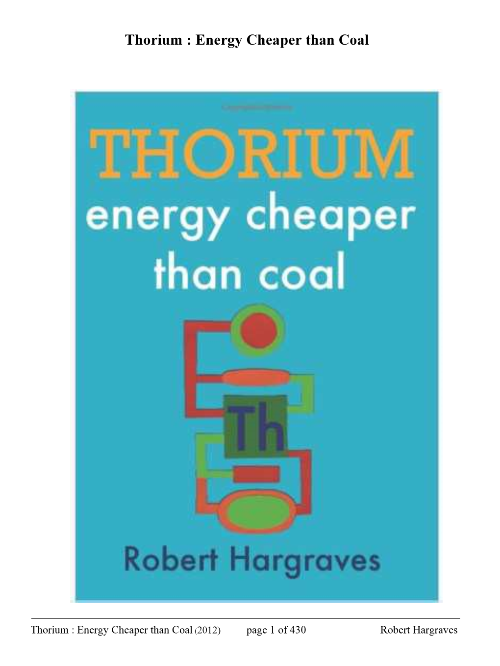 Thorium : Energy Cheaper Than Coal