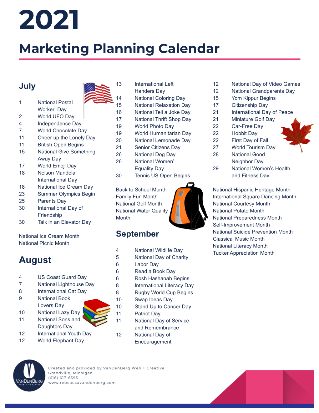 2021 Marketing Planning Calendar