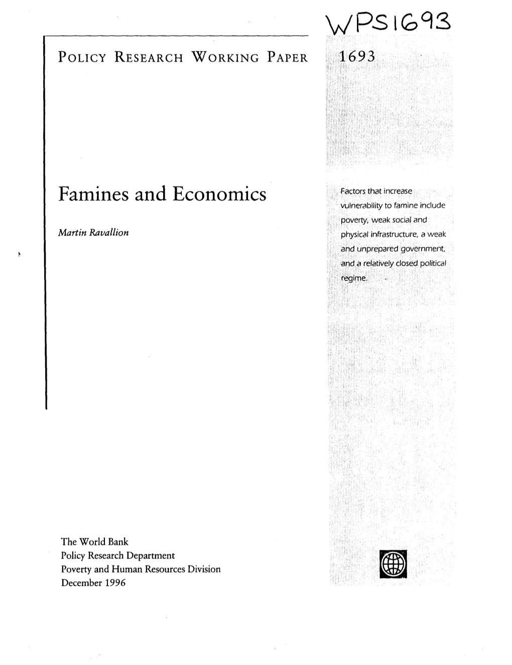 Famines and Economics