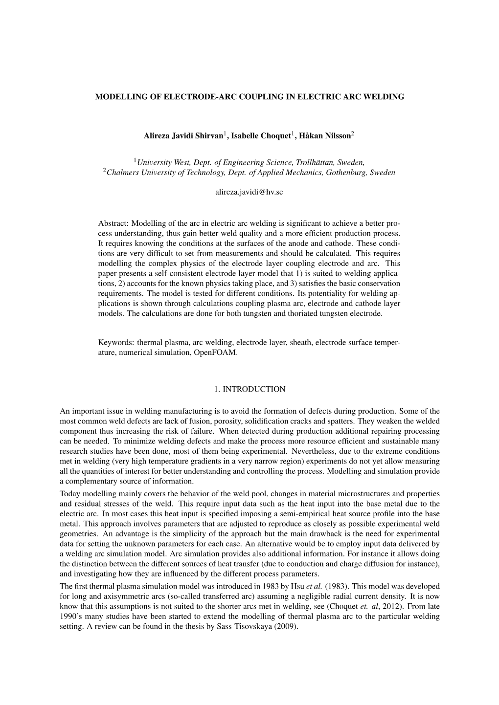 Modelling of Electrode-Arc Coupling in Electric Arc Welding