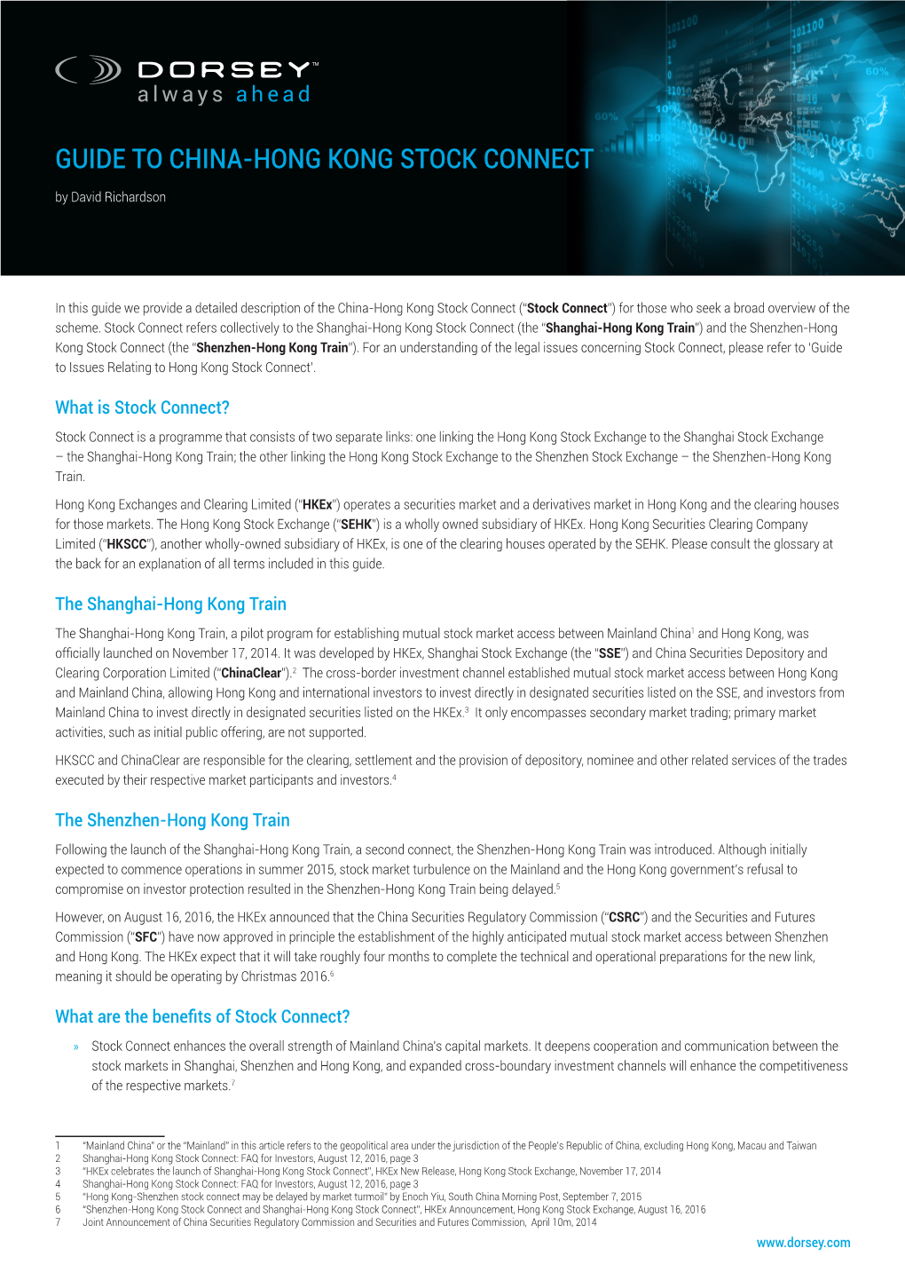 GUIDE to CHINA-HONG KONG STOCK CONNECT by David Richardson