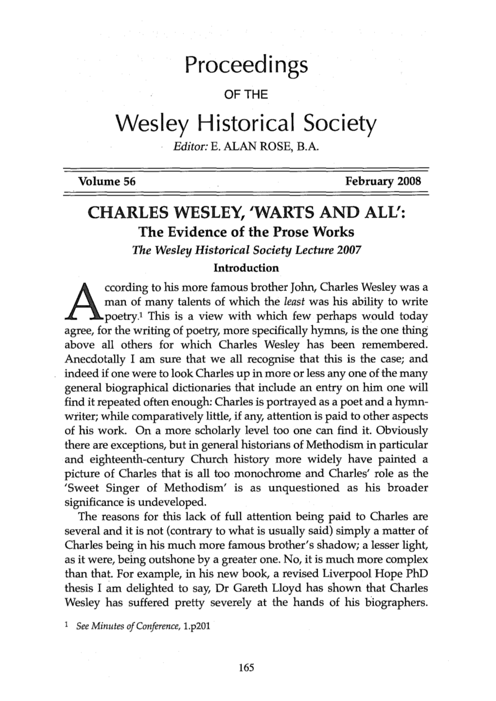 Wesley Historical Society Editor: E