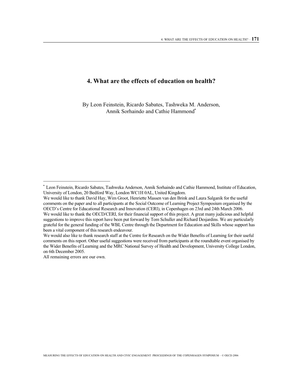 4. What Are the Effects of Education on Health? – 171