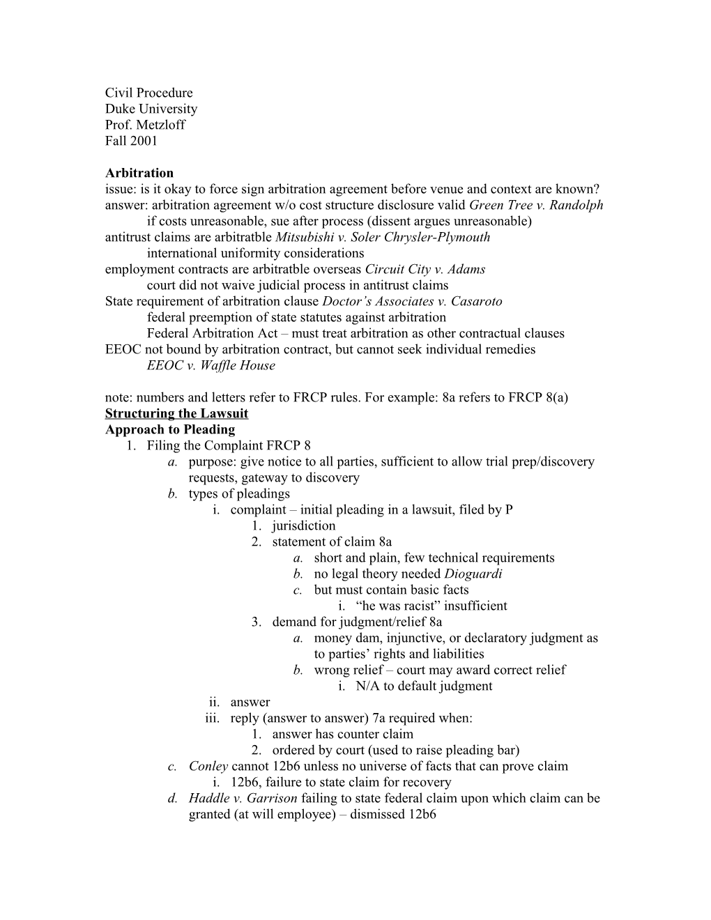 Civil Procedure Outline s4